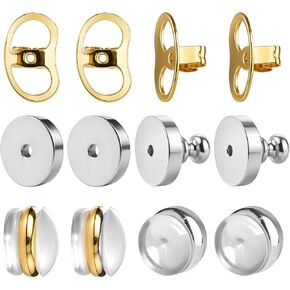 Earring Backs for Droopy Ears Heavy Earrings - Replacements Locking Ear Supports | 6 Pairs Secure Stud Clutches for Sensitive Skin(Lifter 4)