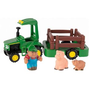 TOMY John Deere 1st Farming Fun Hauling Play Set with Tractor, Trailer, Farmer and Animals