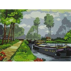 Needlepoint Canvas Gobelin Tapestry SEG Paris La peniche 929-466 45 X 60cm