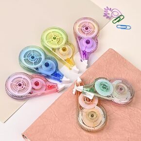 Temiary 6 Pcs Correction Tapes for Instant Corrections, Easy To Use White Smooth Pull Out Tape, Aesthetic Tape for School Office (Gradient)