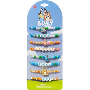LUV HER Bluey Beaded Friendship Bracelet Set for Girls – 8-Pack Bestie & BFF Stretch Bracelets – Cute Jewelry Accessories for Kids Ages 3+