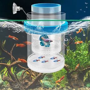 2 Pack Aquarium Breeding Box,Fish Tank Breeder Chamber,Floating Mesh Isolation Hatchery Nursery Divider with Transparent Cover for Betta Guppy Clownfish Brine Shrimp