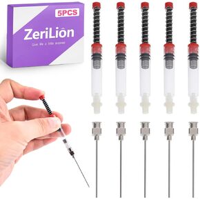 5 Pack Blunt Multi-Use Ink Syringe, Glue Syringe for Woodworking, Rhinestones, Resin, Paint, Oil - Industrial Grade Prop
