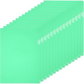 PATIKIL A5 Plastic Folders, 15 Pack Clear Folders L Type Project Pockets Paper Document Jacket Sleeves L Shaped Transparent for Documents Plastic Office File, 6.3x8.8in, Gray