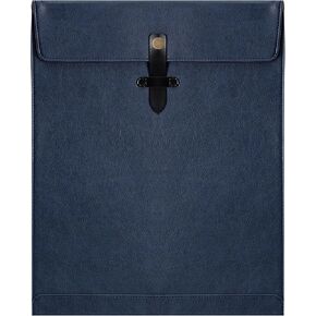 Brown PU Leather File Folder for Documents,Important Document Folder with String Tie,Laptop Sleeve Notebook Case,Leather File Organizer,A4 Envelopes Filing Folder