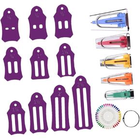HAWILLOSCH 1Set Sewing Supplies Kit Versatile Fabric Sewing Maker Quilting Tool Durable Bias Tape Folding Tools for Dressmaking Corsages and Embroidery
