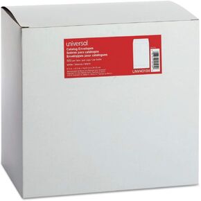 Universal UNV40104 6.5 in. x 9.5 in. 24 lb. #1-3/4 Square Flap Gummed Catalog Envelope - White (500/Box)