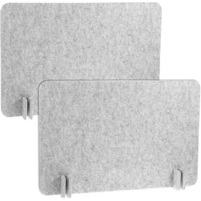 2pcs Acoustic Desk Privacy Panel, 24 x 16" Desk Dividers for Students Desk Partition with Support Feet for Office or Home Use(Silver Gray)