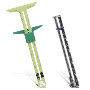 2 Pcs T-Shaped Sliding Fabric Ruler and Sewing Gauge, Sewing Rulers for Fabric, Seam Guide Ruler for Knitting, Crafting and Marking, Tailor Beginner Quilting Supplies