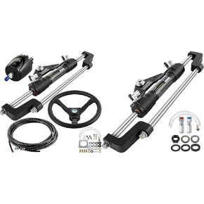 توجيه هيدروليكي VEVOR للقوارب، طقم نظام توجيه خارجي بقوة 300 حصان مع مضخة رأس وأسطوانة وعجلة قيادة وخرطوم in Kuwait