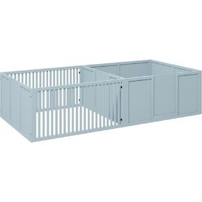 PawHut Whelping Box for Dogs Built for Mother's Comfort, Dog Whelping Pen with Removable Doors, Puppy Playpen for Indoors, Newborn Puppy Supplies & Essentials, 81" x 39" x 20", Gray