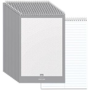 Office Depot(R) Steno Books, 6in. x 9in., Gregg Ruled, 70 Sheets, White, Pack Of 12