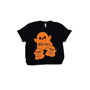 Personalized Mama and Children Halloween Shirt, Ghost Mama and Children T-Shirt, Custom Halloween Tee, Halloween Party Gift for Mother