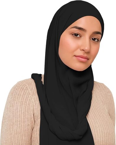VOILE CHIC Small Luxury Chiffon Hijab Scarf for Women - Made in Turkey - Muslim Head Scarf Wrap - White in Saudi Arabia