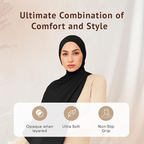 VOILE CHIC Small Luxury Chiffon Hijab Scarf for Women - Made in Turkey - Muslim Head Scarf Wrap - White in Saudi Arabia