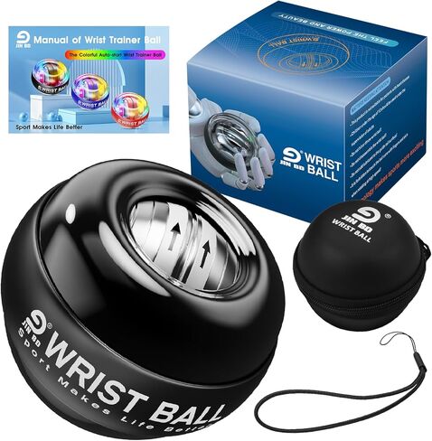 Wrist Trainer Ball Auto-Start Wrist Strengthener Gyroscopic Forearm Exerciser Gyro Ball for Strengthen Arms, Fingers, Wrist Bones and Muscles in Kuwait