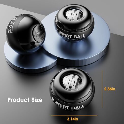 Wrist Trainer Ball Auto-Start Wrist Strengthener Gyroscopic Forearm Exerciser Gyro Ball for Strengthen Arms, Fingers, Wrist Bones and Muscles in Kuwait