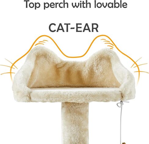 Topeakmart 57 inches Multi-Level Cat Tree Cat Condo with Scratching Posts Kittens Activity Tower Pet Play House Furniture in Kuwait