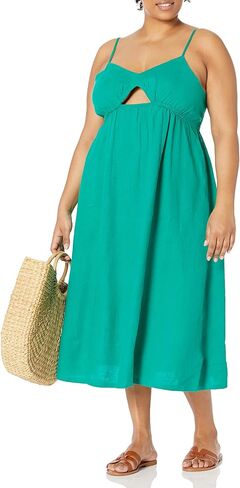 The Drop Women's Maci Strappy V-Neck Cutout Smocked Back Midi Dress in Saudi Arabia