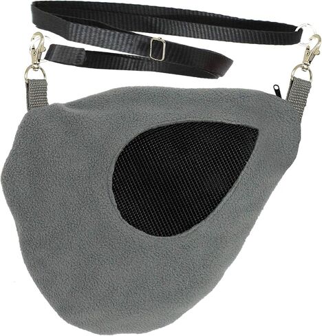 Exotic Nutrition Teardrop Carry Pouch (Grey) - Small Animal Fleece Bonding Pouch - for Sugar Gliders, Hamsters, Gerbils, Mice, Degus & Other Small Pets in Saudi Arabia