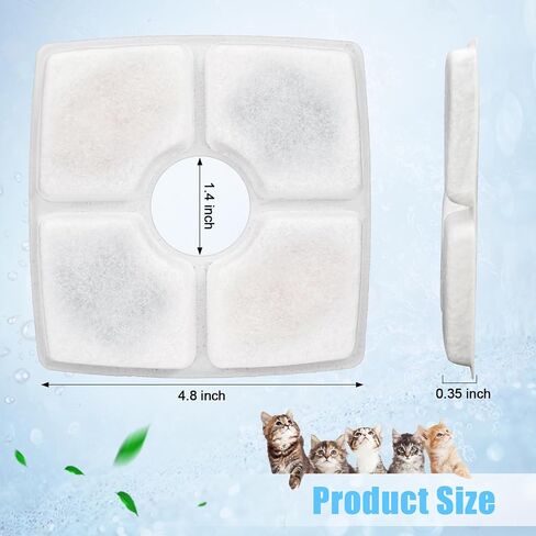 Cat Water Fountain Filter Replacement, 10 Pack Cat Fountain Filters Compatible with Top Square 84oz/2.5L Automatic Pet Fountain Dog Water Dispenser, 3 Filtration System Replacement Pet Filters in Saudi Arabia
