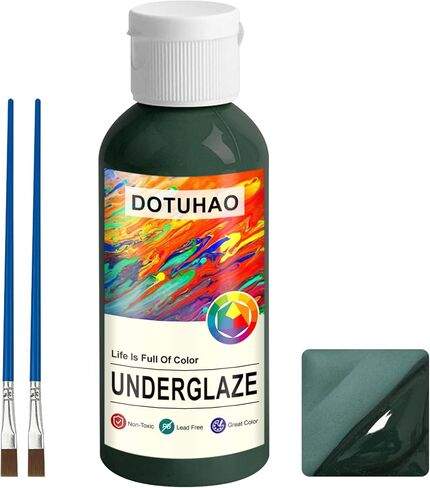 Underglaze, Yellow Underglaze for Ceramics, Pottery Glaze, Ceramic Glaze, Low Fire Glaze, Assorted Colors for Ceramic and Pottery Painting, Ideal for Art Projects (Yellow,60ml) in Kuwait