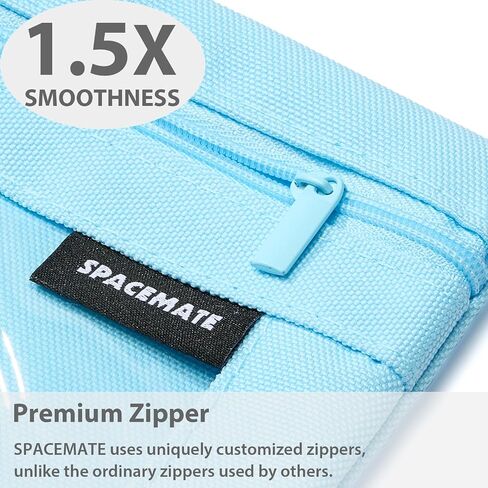2 Pack Binder Pencil Pouch Case Box Bag for 3 Ring Binder School Supplies Girls Boys Kids, Clear Preppy Stuff Large Aesthetic Pen Organizer, Back to College Stationary, Sky Blue in Saudi Arabia