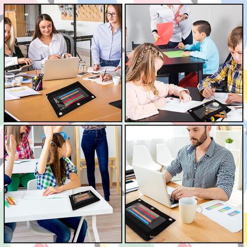 حقيبة قلم رصاص لمدة 3 رنين رنين ، 6 حزمة ألوان متعددة السوستة قلم رصاص ، حقيبة قلم رصاص النافذة الصافية للوثق ، 3 ثقب القلم حقيبة ، قلم رصاص مع الحلقات لتوفيات المكاتب الجامعية in Kuwait