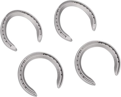 4Pcs Aluminium Alloy Horseshoe Kit for Horse Riding, Durably Horse Shoe Set with Slip and Features, Suitable for Horses with Activity or Working on Hard Ground (4) in Saudi Arabia