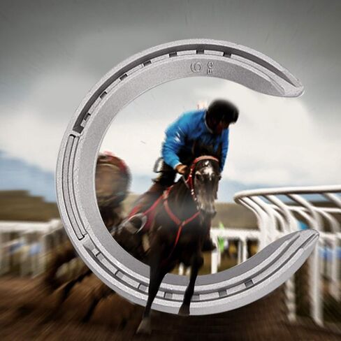 4Pcs Aluminium Alloy Horseshoe Kit for Horse Riding, Durably Horse Shoe Set with Slip and Features, Suitable for Horses with Activity or Working on Hard Ground (4) in Saudi Arabia