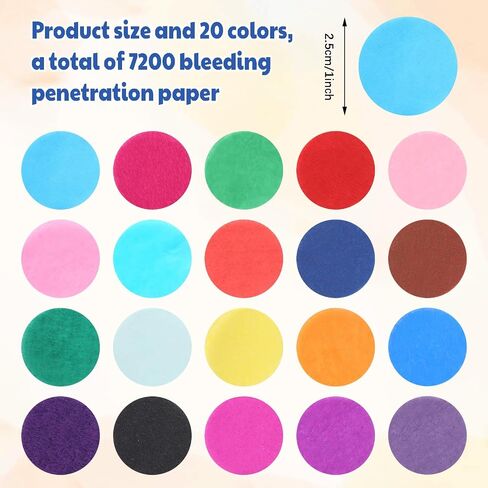 AmazingSpark 7200 Pcs Bleeding Tissue Paper 1 Inch Watercolor Bleeding Paper for Art Wet Strength Tissue for DIY Projects Scrapbooking Greeting Cards, 20 Assorted Colors(Square) in Saudi Arabia