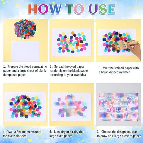 AmazingSpark 7200 Pcs Bleeding Tissue Paper 1 Inch Watercolor Bleeding Paper for Art Wet Strength Tissue for DIY Projects Scrapbooking Greeting Cards, 20 Assorted Colors(Square) in Saudi Arabia