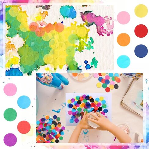AmazingSpark 7200 Pcs Bleeding Tissue Paper 1 Inch Watercolor Bleeding Paper for Art Wet Strength Tissue for DIY Projects Scrapbooking Greeting Cards, 20 Assorted Colors(Square) in Saudi Arabia