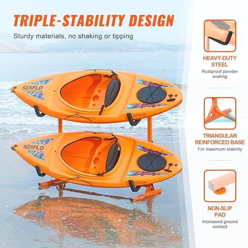 رف تخزين كاياك قائم بذاته، حامل كاياك لـ 4 ألواح تجديف كاياك، حامل شماعات من الفولاذ عالي التحمل مع أذرع مبطنة وعرض قابل للتعديل، أقصى حمولة 220 رطل، للمرآب الداخلي والخارجي in Kuwait