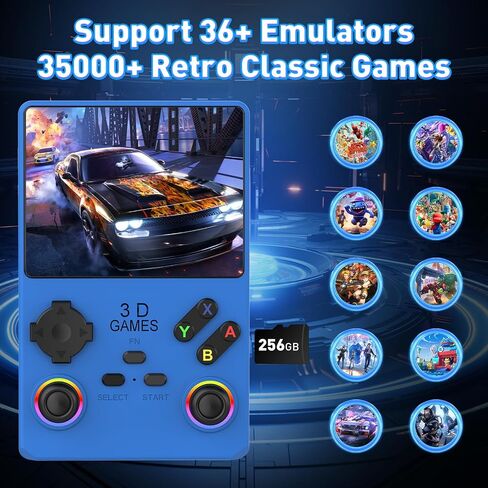 V40 PRO Upgraded Retro Handheld Game Console, Built in 35,000+Classic Games, 36+Simulators, Linux System, 3.5-inch 4K HD IPS Screen Video Player, 256GB TF Card, Portable Pocket Arcade Console (Black) in Saudi Arabia