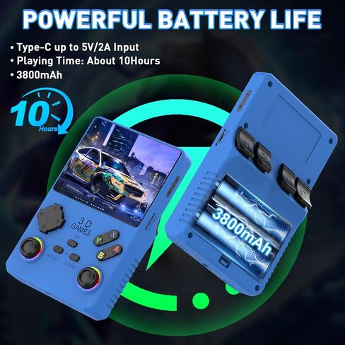 V40 PRO Upgraded Retro Handheld Game Console, Built in 35,000+Classic Games, 36+Simulators, Linux System, 3.5-inch 4K HD IPS Screen Video Player, 256GB TF Card, Portable Pocket Arcade Console (Black) in Saudi Arabia