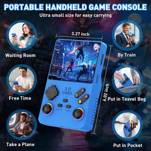 V40 PRO Upgraded Retro Handheld Game Console, Built in 35,000+Classic Games, 36+Simulators, Linux System, 3.5-inch 4K HD IPS Screen Video Player, 256GB TF Card, Portable Pocket Arcade Console (Black) in Saudi Arabia