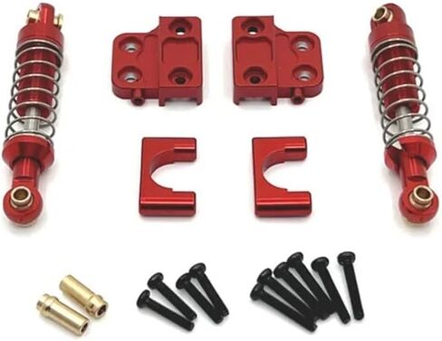 Compatible with MN Model 1/12 MN82 LC79 RC Car Parts Upgraded Rear Axle Fixing and Rear Shock Absorber Metal Version(RED) in Saudi Arabia