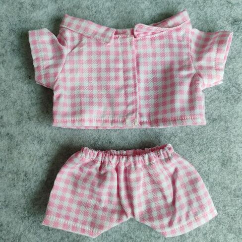20cm Plush Doll Clothes Plushie Clothes Plaid Shirt Pajamas for 7.8 inches Doll Clothing (Green) in Saudi Arabia