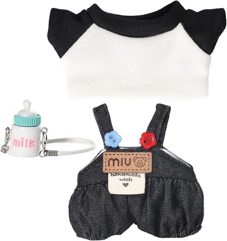 3-Piece 17cm/6.7inch Doll Clothes Set & Outfit Set - Premium Cute Costumes for All 17cm/6.7inch Figures （NO Doll） (3-Piece Set of Black Leisure Suit) in Saudi Arabia