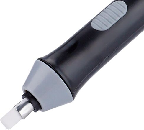 1Pcs 6.8in Electric Eraser, Plastic Automatic Electric Leather Erasers Kit with 20Pcs Refills, Battery Powered Artist Erasers, for Artists Drawing, Sketching (Black) in Saudi Arabia