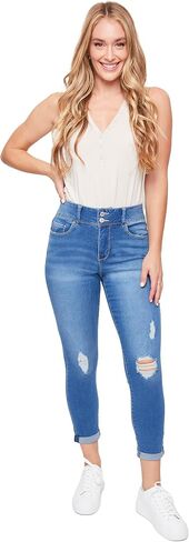 Royalty For Me Women's Essential 2-Button Roll Cuff Ankle Jean, Black, 10 in Saudi Arabia