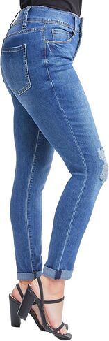 Royalty For Me Women's Essential 2-Button Roll Cuff Ankle Jean, Black, 10 in Saudi Arabia