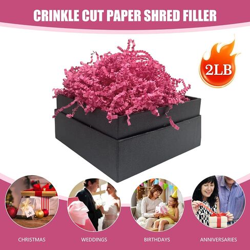 Kraft Brown Crinkle Cut Paper Shred Filler, 2 LB Basket Filler Shredded Paper, Confetti Stuffing for Basket Filling, Mother's Day, Birthdays, Weddings, DIY Gift Wrapping, Stuffer Party Supplies in Kuwait