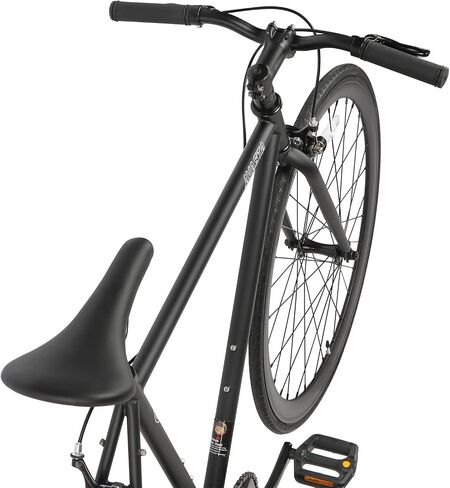 AVASTA Single-Speed Fixed Gear Urban Commuter Bike for Women and Men, Lightweight Unisex Fixie Bike, Flat Handlebar Flip Flop Hub City Road Bicycle, 58 Color Black in Saudi Arabia