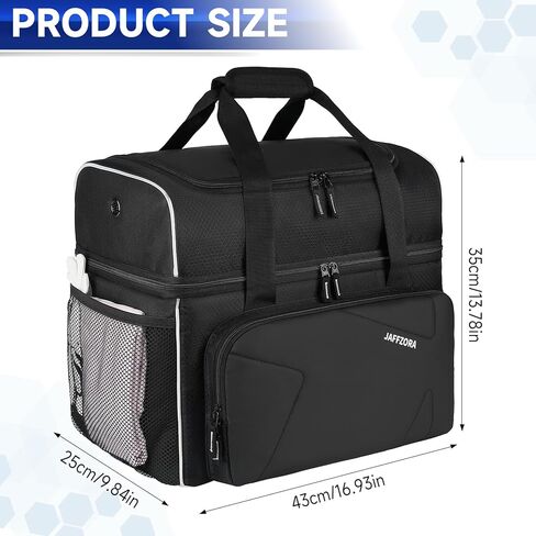 حقيبة كرة البولينج، حقيبة البولينج المكونة من كرتين مع حامل الكرة، تناسب زوجًا واحدًا من أحذية البولينج حتى مقاس 16 للرجال، أسود in Kuwait