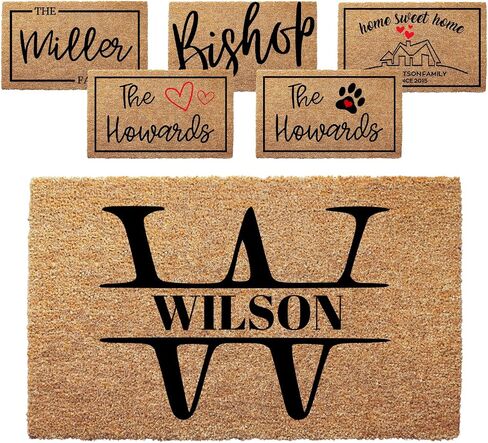 Personalized Door Mat with Monogram - Custom Doormat with Anti-Slip Backing - 3 Size Options - Family Doormat Custom Door Mats for Front Door Front Door Mat for Outdoor Decor - Christmas Gift in Saudi Arabia