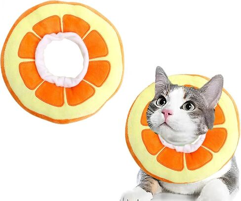Adjustable Cat Cone Collar,Recovery Collar for Kittens After Surgery,Cute Recovery Collar,Anti-Lick Wound Healing Collar (Orange, M) in Saudi Arabia