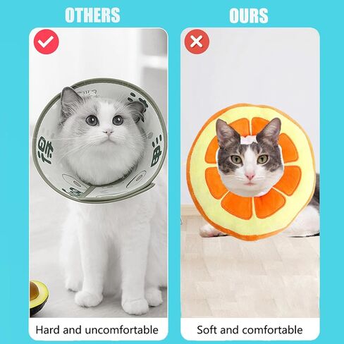 Adjustable Cat Cone Collar,Recovery Collar for Kittens After Surgery,Cute Recovery Collar,Anti-Lick Wound Healing Collar (Orange, M) in Saudi Arabia