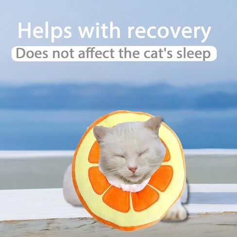 Adjustable Cat Cone Collar,Recovery Collar for Kittens After Surgery,Cute Recovery Collar,Anti-Lick Wound Healing Collar (Orange, M) in Saudi Arabia